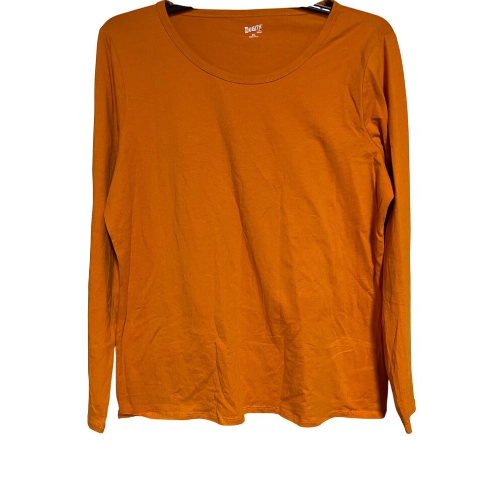 Duluth Trading Co Orange Long Sleeve T-shirt Womens XXL Cotton/Spandex